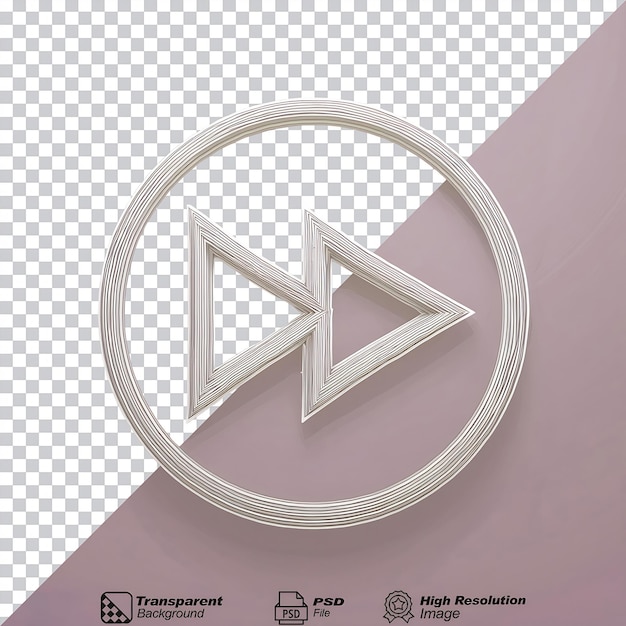 PSD fast forward outline symbol isolated on transparent background