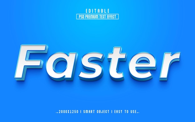 Faster 3d Editable Text Effect Style PSD With  Premium Background