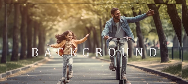 Father and Daughter Enjoying a Bike Ride in the Park