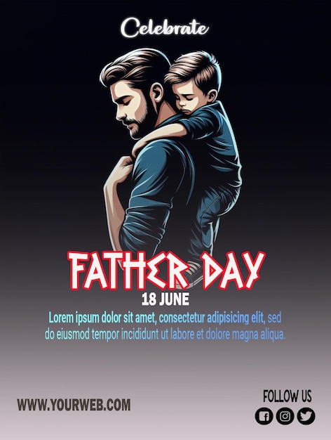 Father day social media poster template