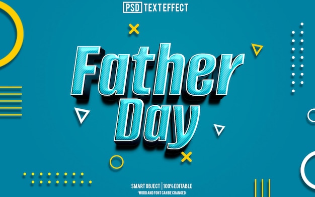 PSD father day text effect font editable typography 3d text