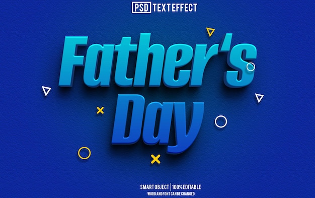 PSD father day text effect font editable typography 3d text