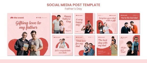 Father's day instagram post template design