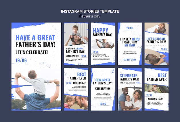 PSD father's day instagram stories design template