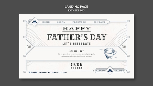 Father's day landing page design template