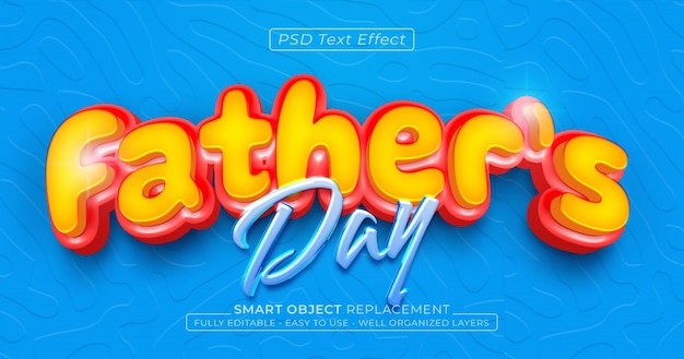 Father's day text effect editable 3D style