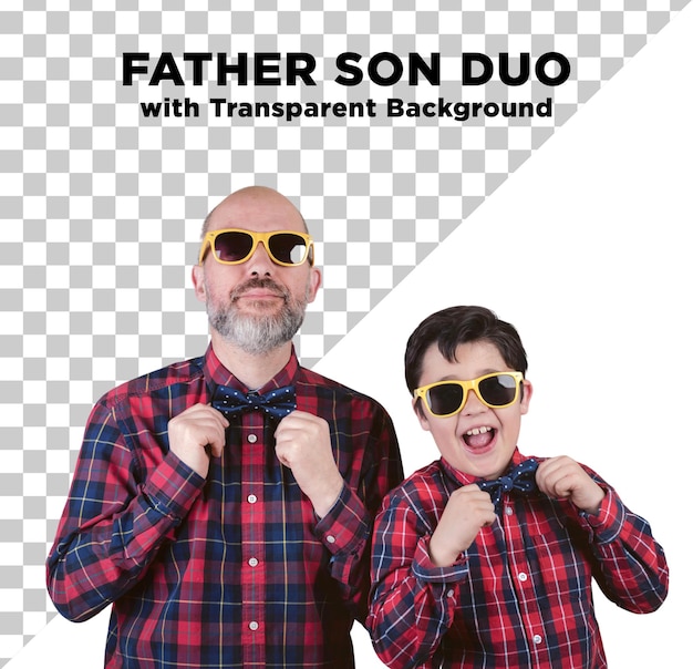 Father Son Duo Love Photo PSD with Transparent Background