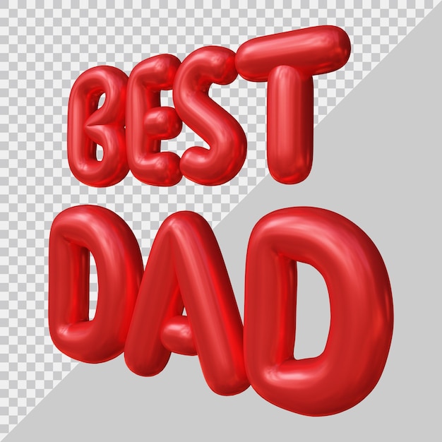 Fathers day best dad text with 3d modern style