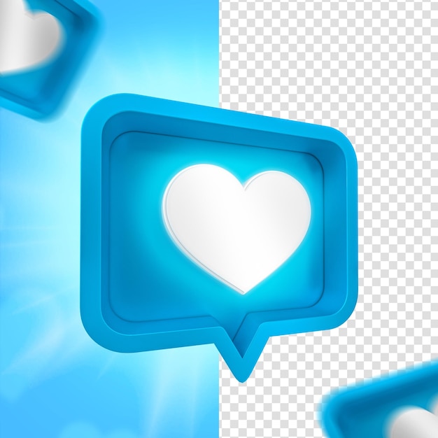 Fathers day blue heart facebook emoji for composition 3d render