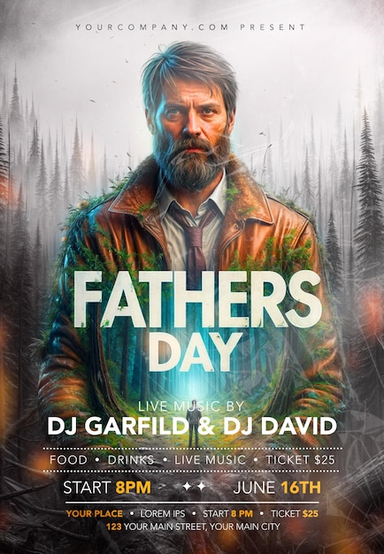 PSD fathers day flyer psd template