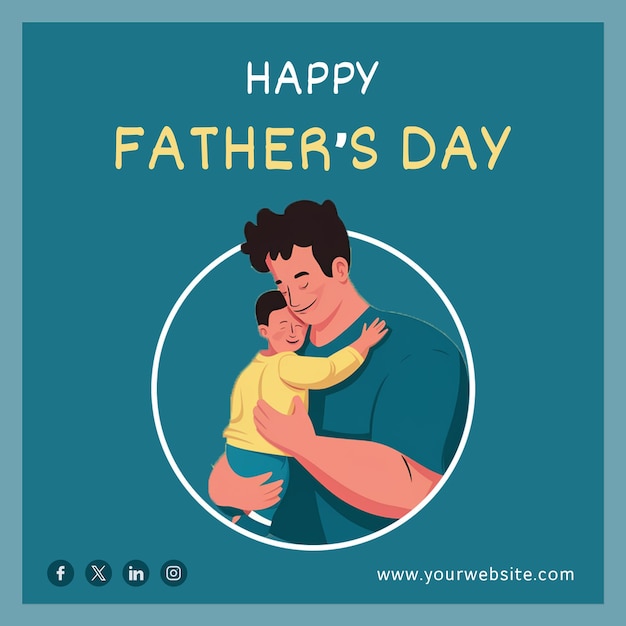 Fathers day Illustration post template