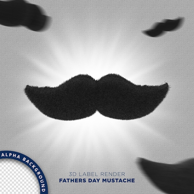 Fathers day mustache 3d rendering