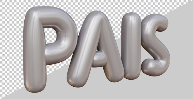 PSD fathers day pais text in brazil with 3d modern style