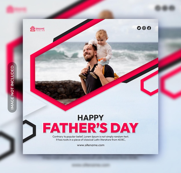 Fathers day social media instagram post banner template