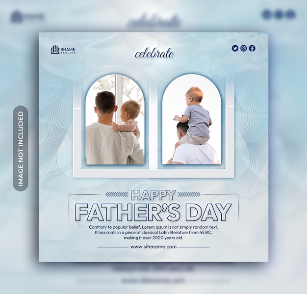 Fathers day social media instagram post template