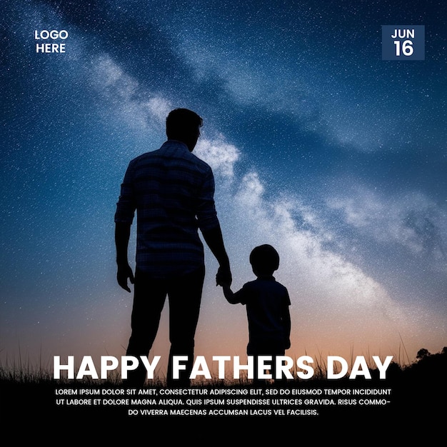 Fathers day social media post banner and instagram post template