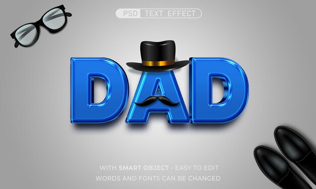 PSD fathers day text effect