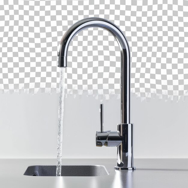 PSD a faucet with water running from it in a kitchen