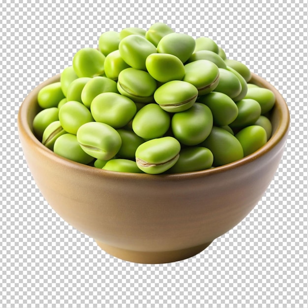 PSD fava beans in a bowl transparent background