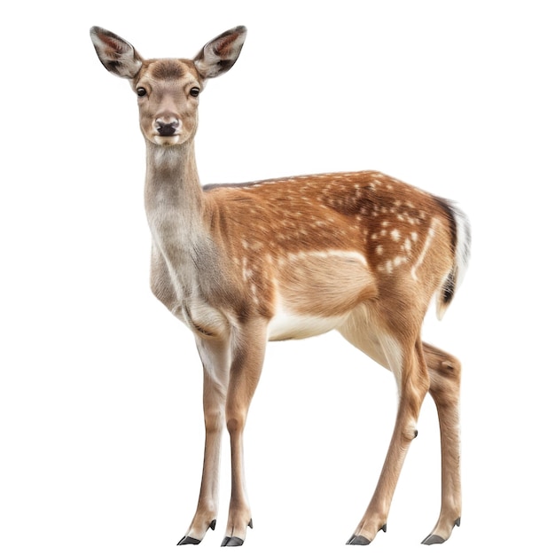 PSD a fawn with brown and white spots standing against