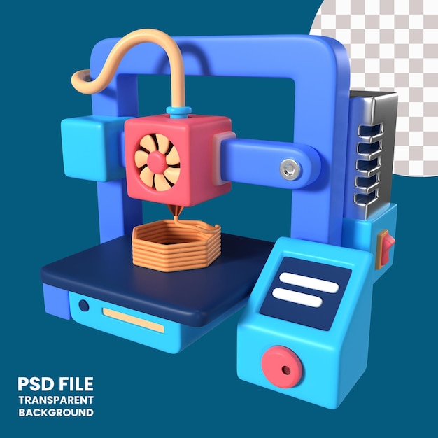 FDM 3D Printer 3D Illustration Icon