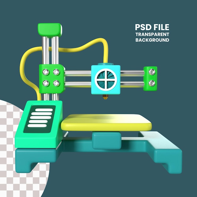 FDM Mini 3D Printer 3D Illustration Icon