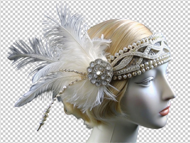 feather and crystal flapper hairband