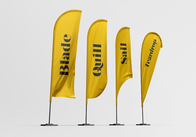 Feather Flags Mockup