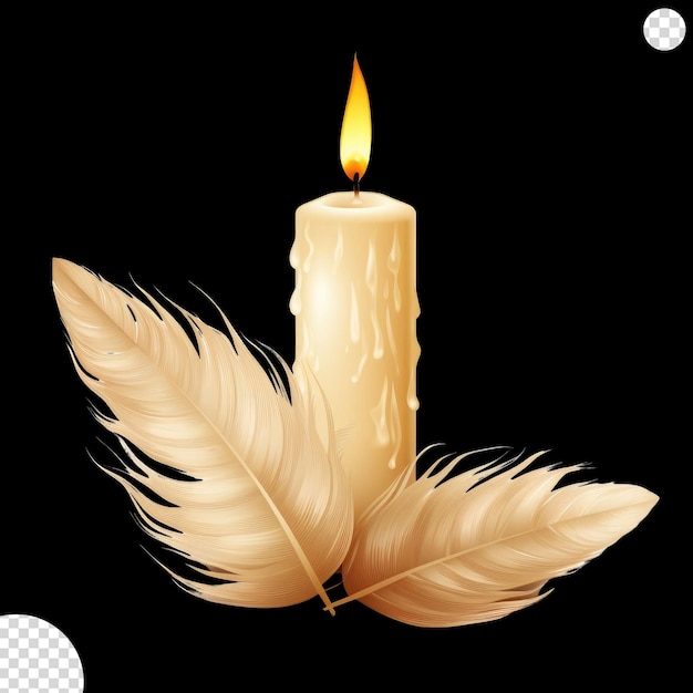 Feather parchment candles realistic png