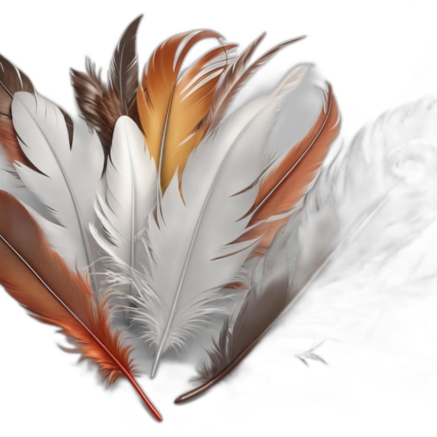 Feathers PSD on a white background