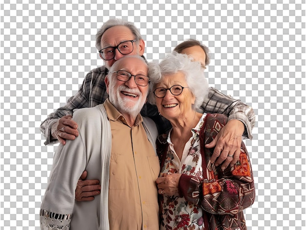 PSD features happy grandparents isolated against a transparent background