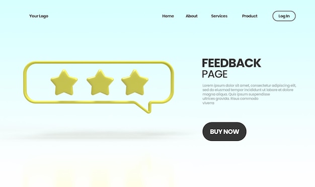 Feedback page concept illustration Landing page template for business idea concept background