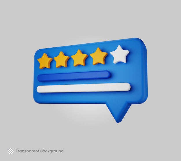 Feedback or review good service or rating star 3d icon symbol concept