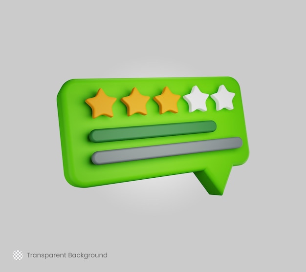 PSD feedback or review good service or rating star 3d icon symbol concept