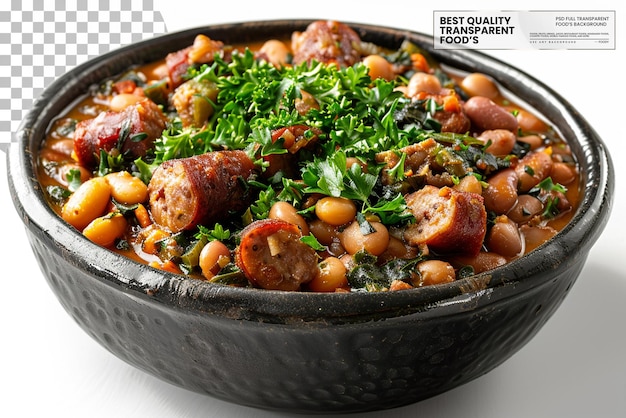 PSD feijo tropeiro a traditional brazilian dish made with beans on transparent background