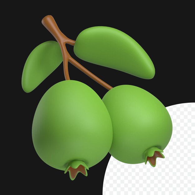 PSD feijoa fruit 3d icon