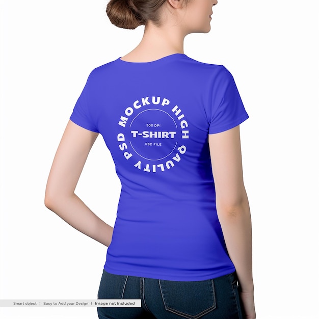 Female Backside Tshirt Mockup Free Download