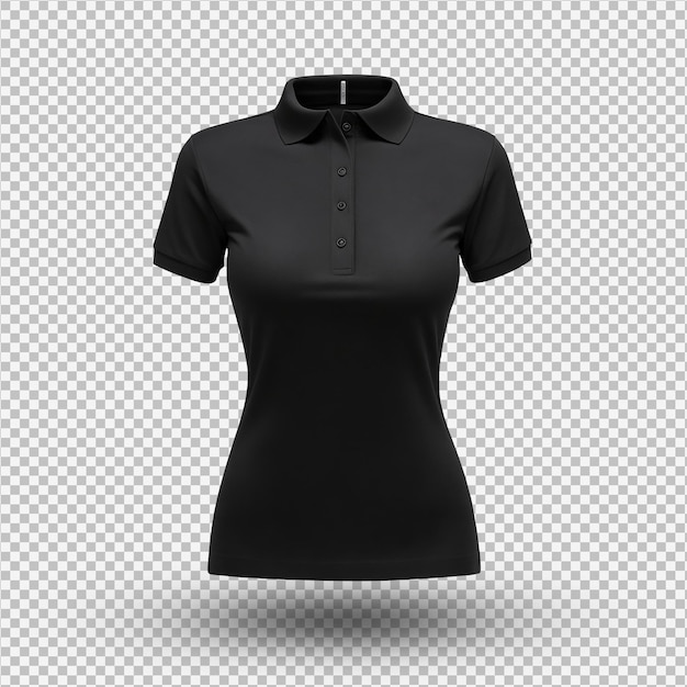 female black polo shirt mockup isolated on background