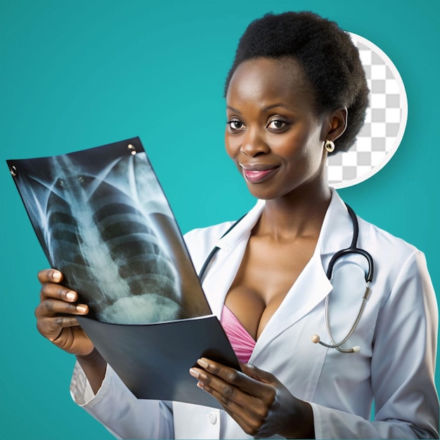 female doctor looking at Xrays