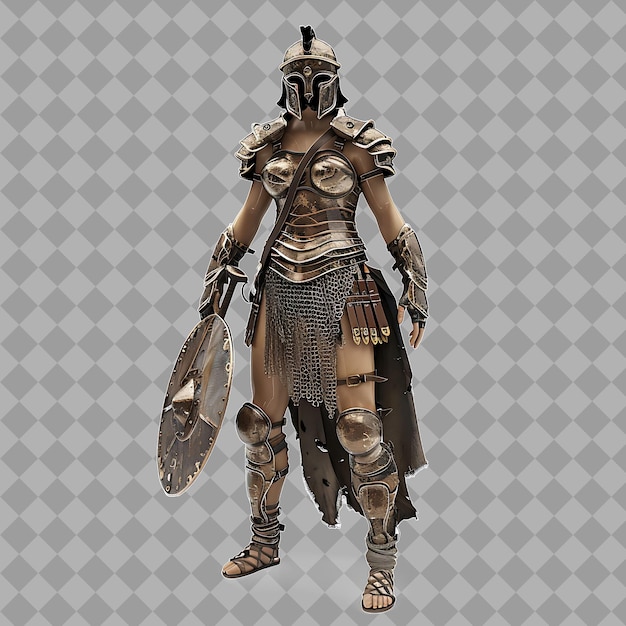 Female Gladiator Roman Empire Combatant With Athletic Form G Isolated High Quality Character Render