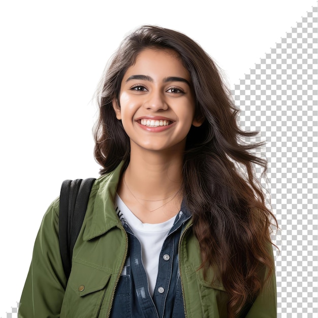 Female Indian university student smiling