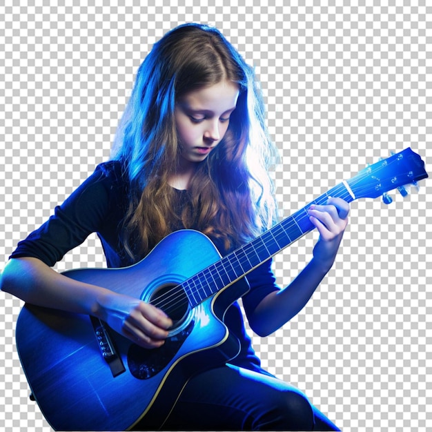 PSD female musician playing guitar