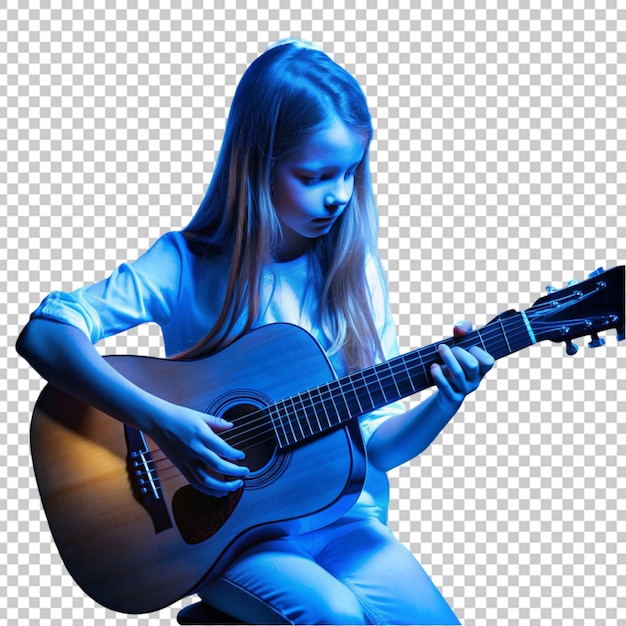 PSD female musician playing guitar