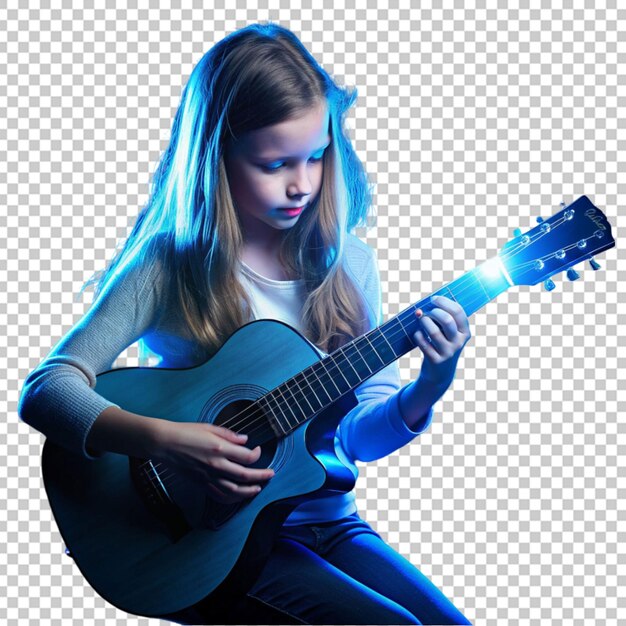 Female musician playing guitar