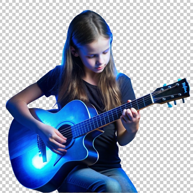 Female musician playing guitar