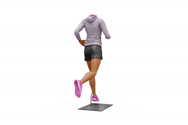 PSD female sport outfit mock-up isolated