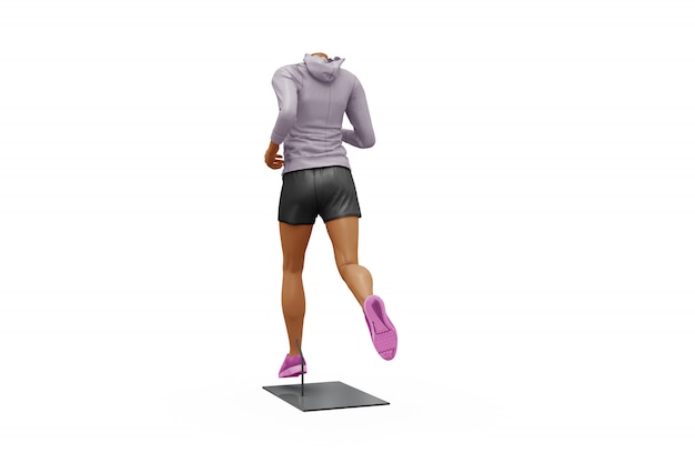 PSD female sport outfit mock-up isolated