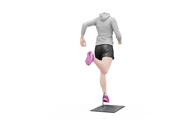 PSD female sport outfit mock-up isolated