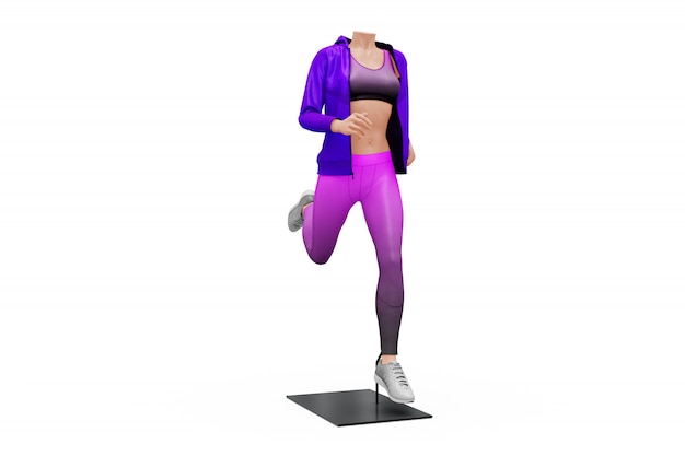 Female Sport Outfit Mock-up Isolated