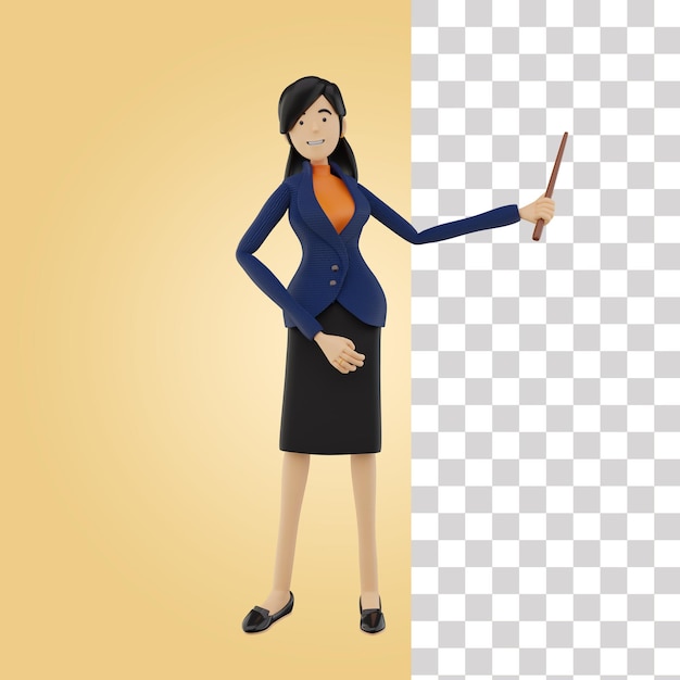 Female teacher 3d icon